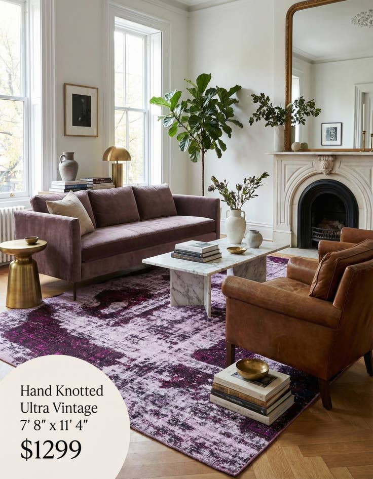 Detail image of 7' 8 x 11' 4  Hand Knotted Ultra Vintage Persian Wool Rug