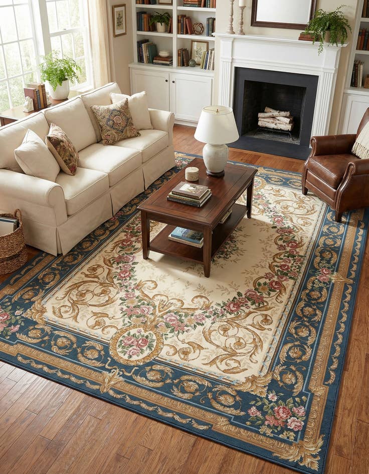 Detail image of 6' x 9'  Washable Traditional Indoor / Outdoor Rug