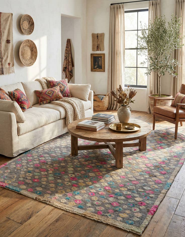 Detail image of  8' 6 x 10'  Hand Knotted Darya Wool Rug