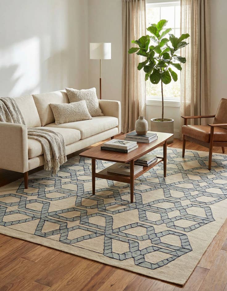 Detail image of 6' 10 x 9' 3  Hand Woven Kilim Modern Wool Rug