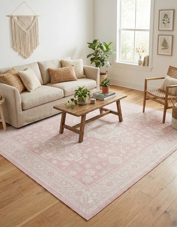 Detail image of 9' x 12'  Washable Aztec Indoor / Outdoor Rug