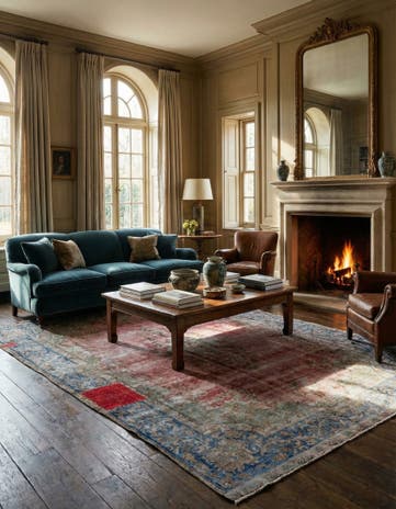 6' 4 x 9' 5 Hand Knotted Ultra Vintage Persian Wool Rug