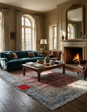 6' 4 x 9' 5 Hand Knotted Ultra Vintage Persian Wool Rug