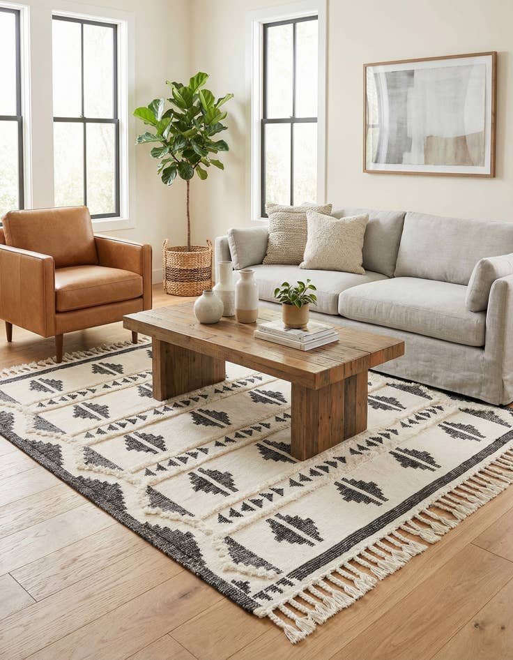 Detail image of  8' x 8'  Hand Woven Arizona Wool Square Rug