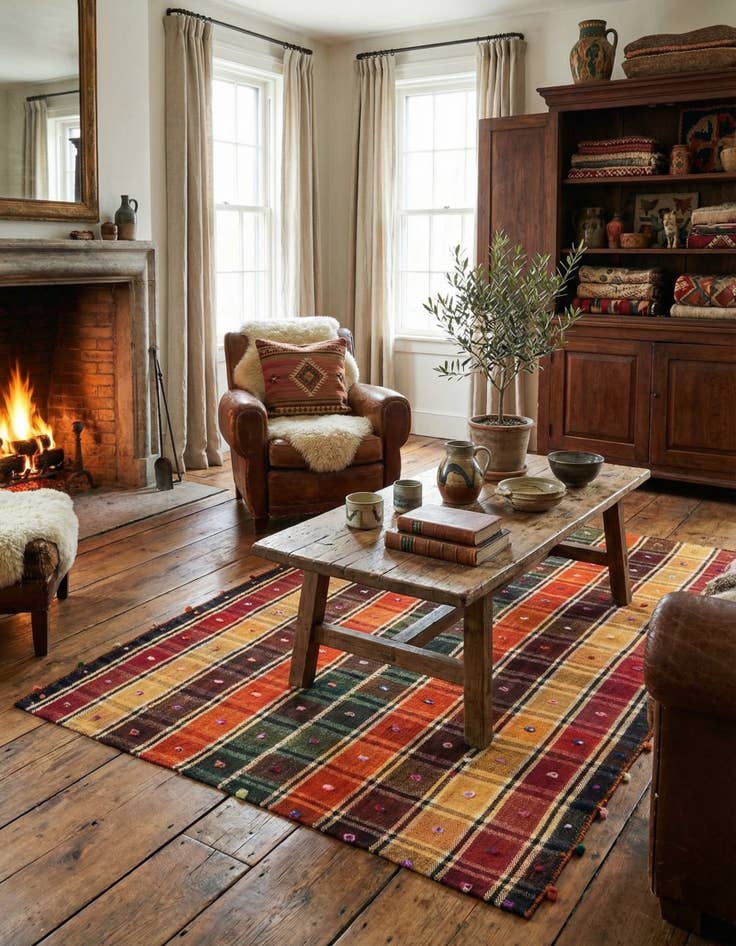 Detail image of 4' 8 x 7' 4 Jajim Rug