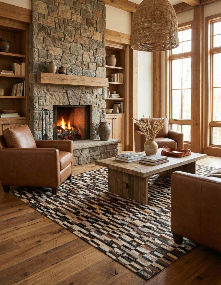 Detail image of  4' 11 x 7' 11 Cowhide - Patchwork Rug