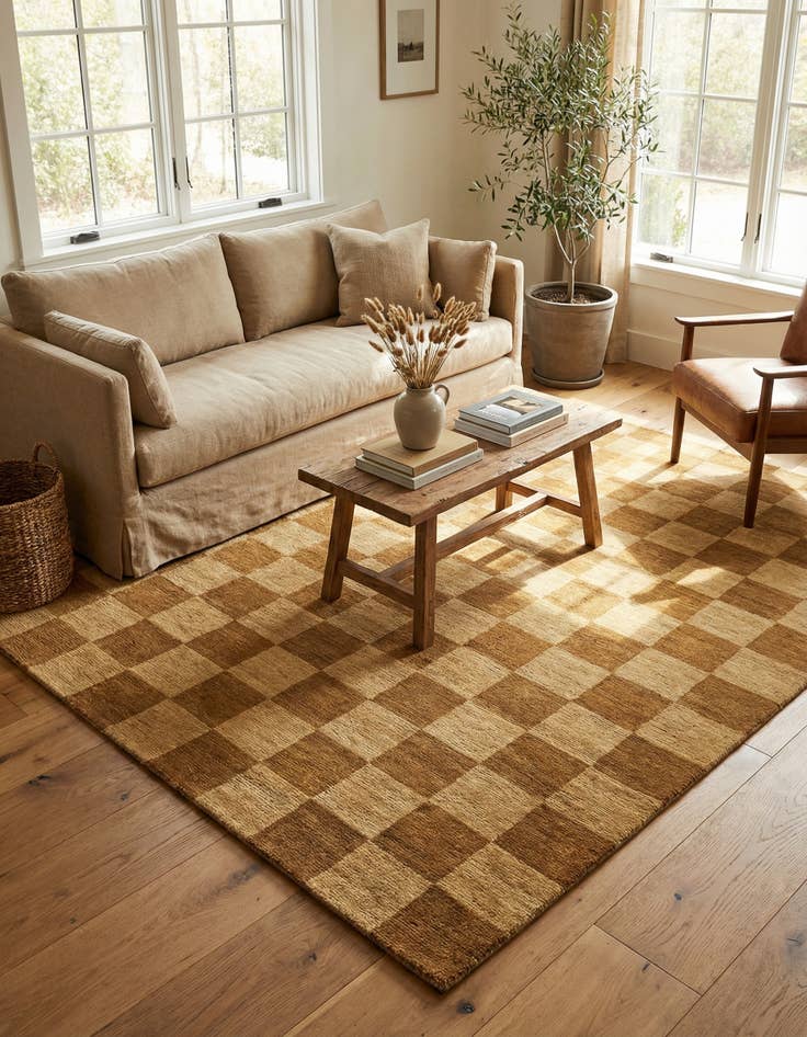 Detail image of 4' 11 x 6' 5  Hand Knotted Modern Ziegler Oriental Rug