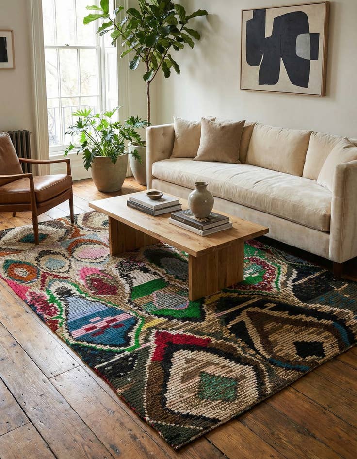 Detail image of 6' 4 x 9' 8  Hand Knotted Darya Wool Rug