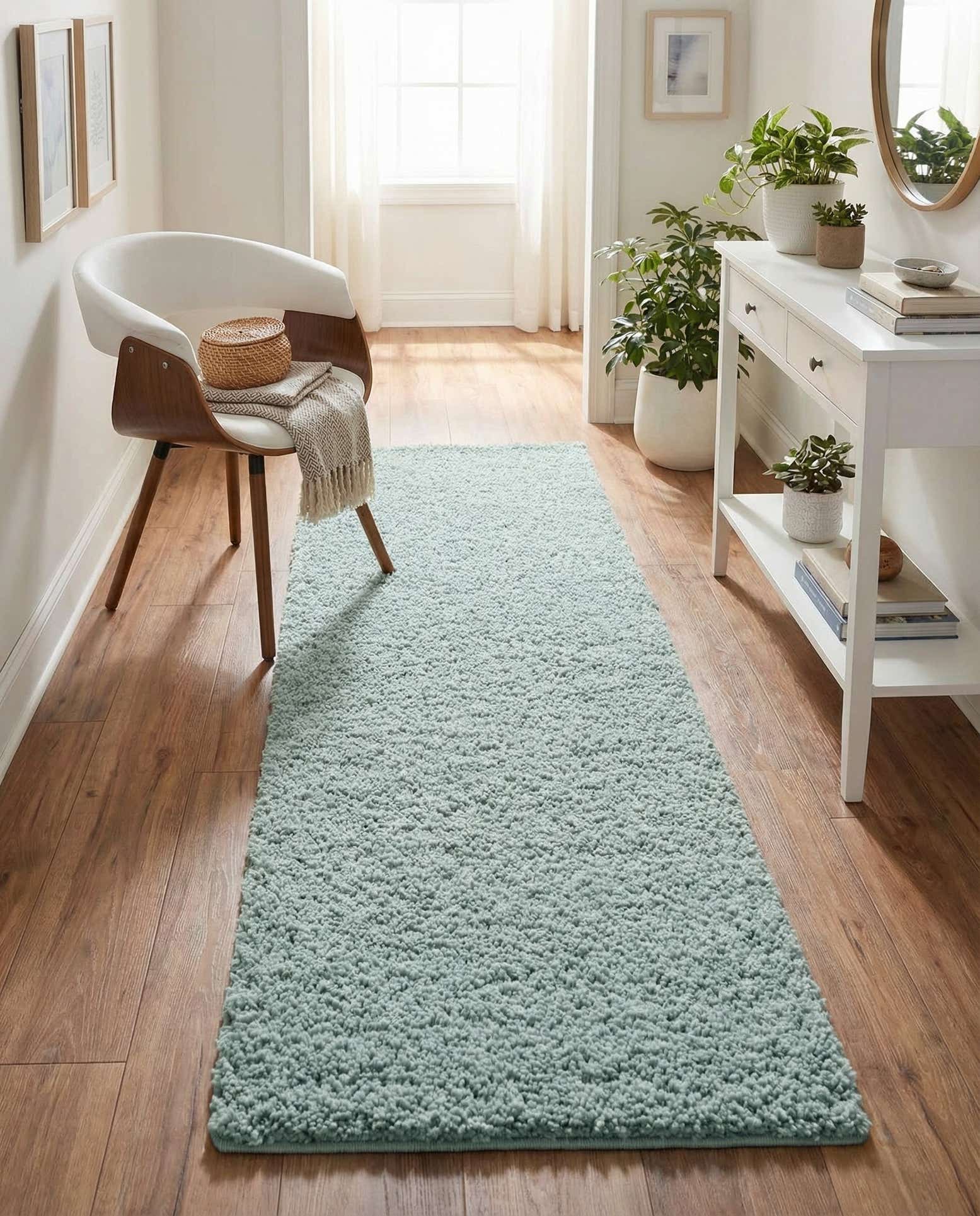 2' x 6' 9 Soft Solid Shag Runner Rug