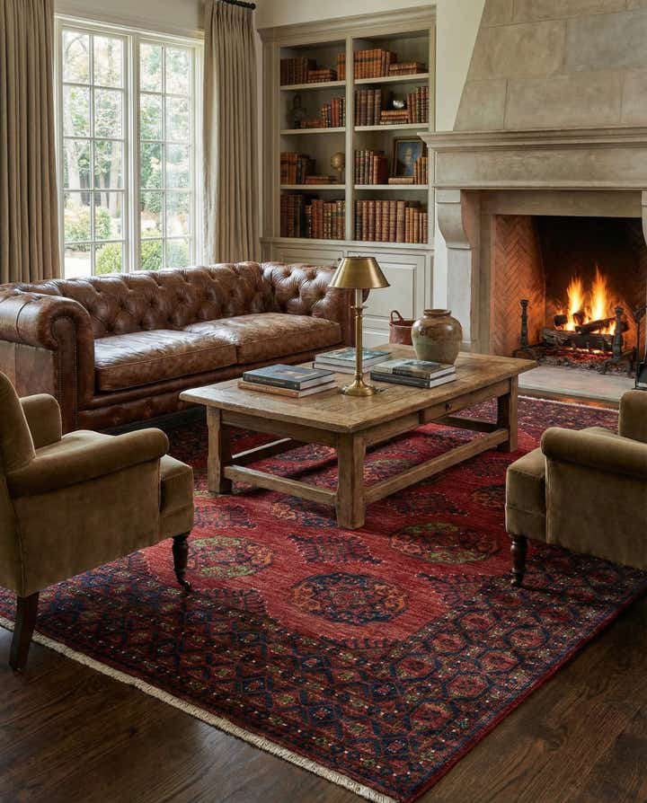 8' 8 x 9' 9 Ersari Afghan Wool Rug