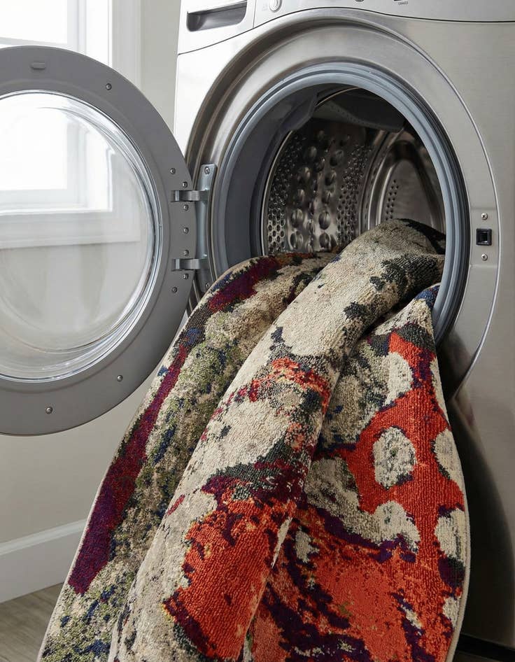 Detail image of  6' 1 x 9'  Washable Haerfest Oval Rug