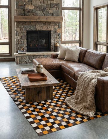 5' 1 x 8' Cowhide Stocks Rug