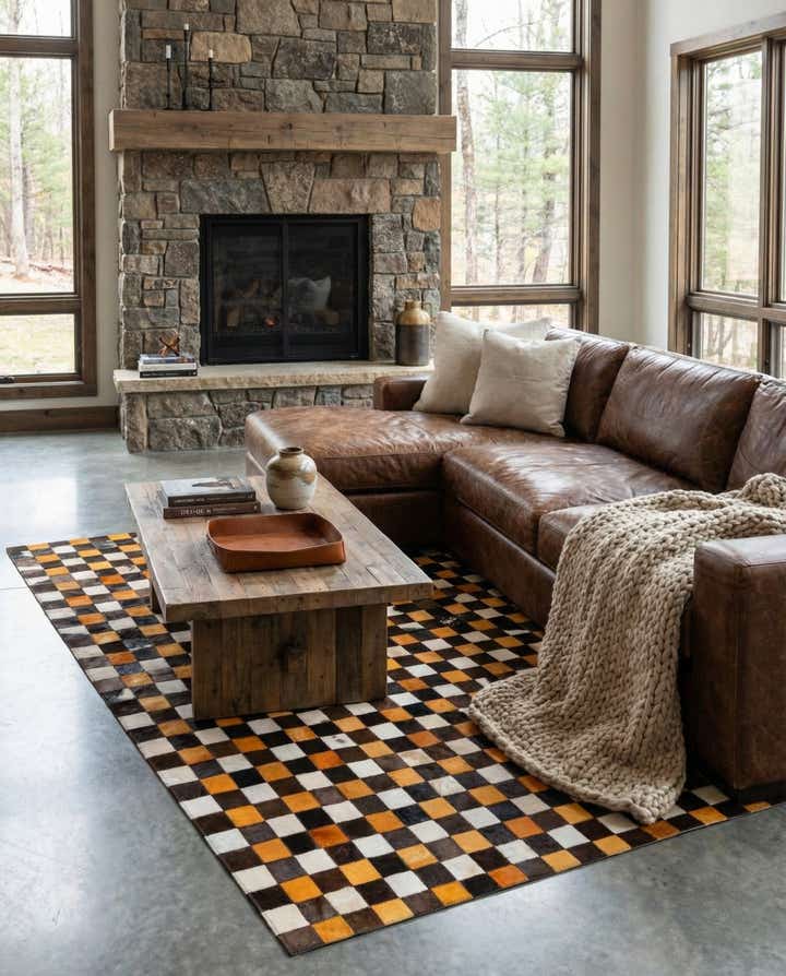 5' 1 x 8' Cowhide Stocks Rug