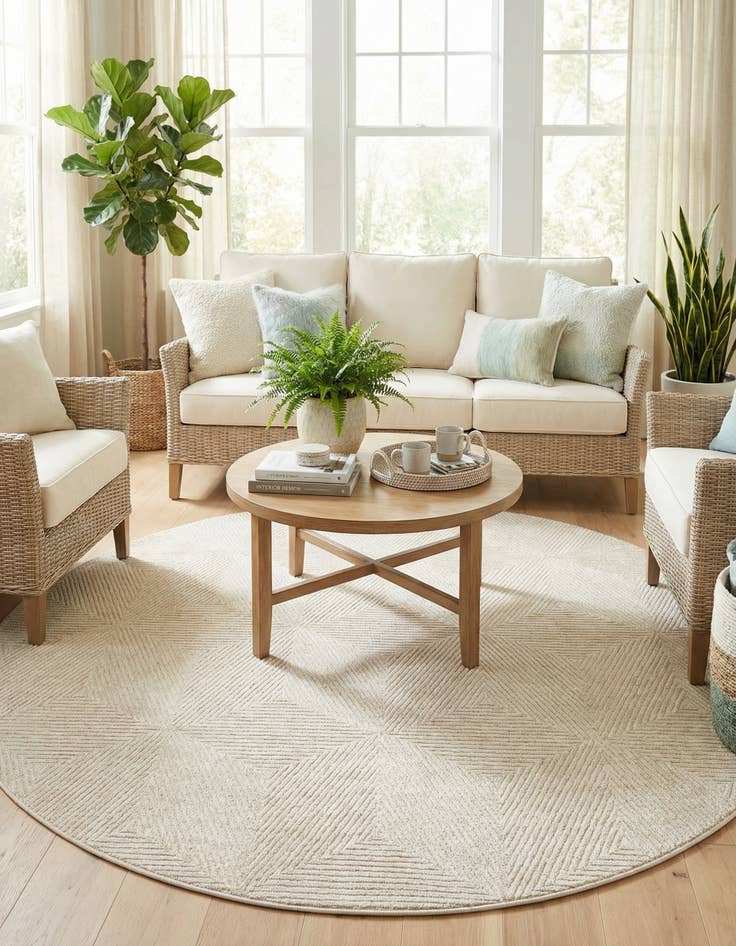 Detail image of 7' 10 x 7' 10 Easy-Clean Sabrina Soto Indoor / Outdoor Round Rug