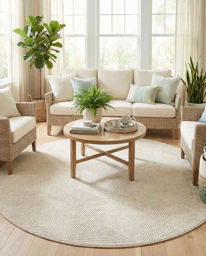 7' 10 x 7' 10 Easy-Clean Sabrina Soto Indoor / Outdoor Round Rug