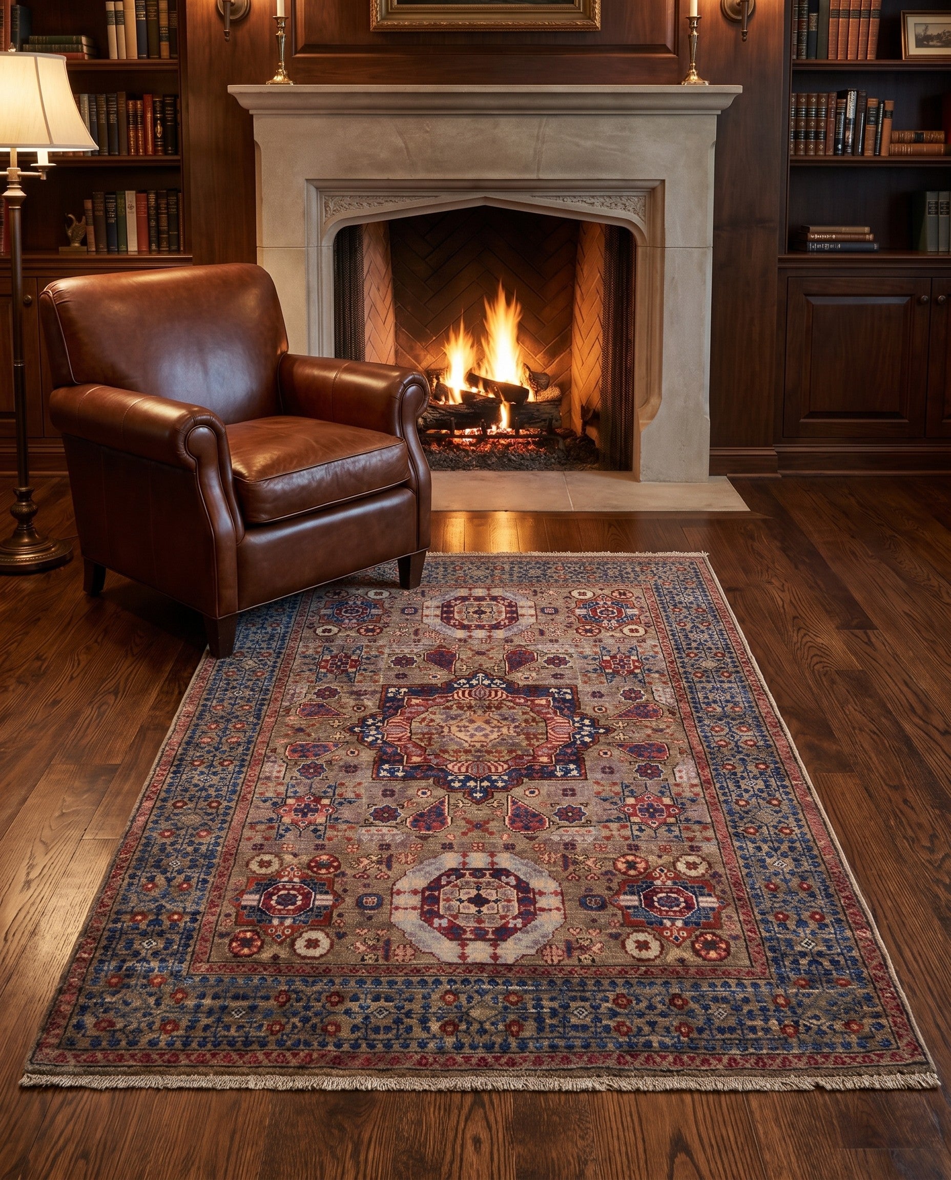 3' 5 x 5' 1 Hand Knotted Mamluk Ziegler Rug