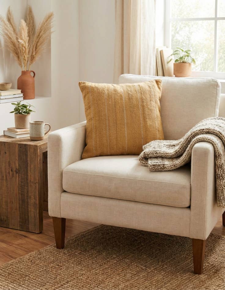 Detail image of 1' 4 x 1' 6  Hand Woven Pillow Wool Rug