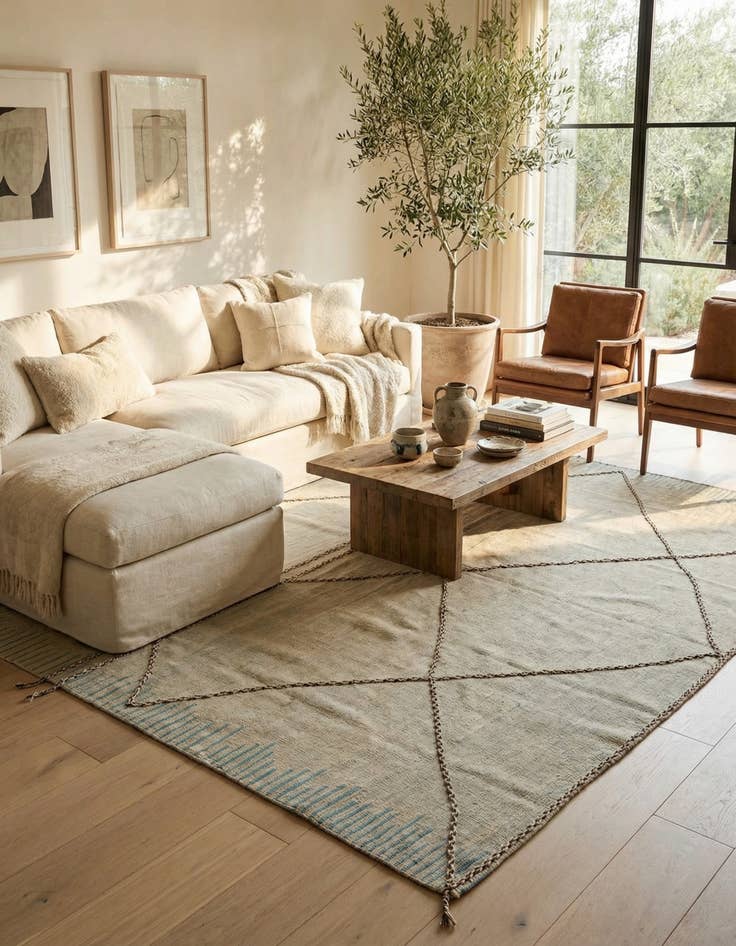 Detail image of 8' 6 x 9' 5  Hand Knotted Moroccan Wool Rug