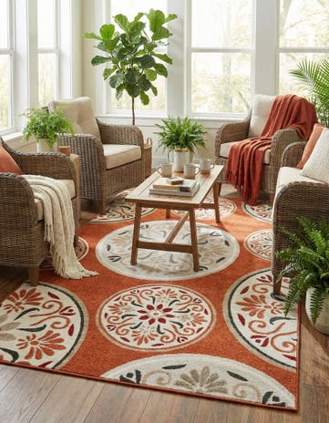 6' x 9' Easy-Clean Modern Indoor / Outdoor Rug