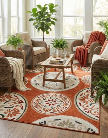 6' x 9' Easy-Clean Modern Indoor / Outdoor Rug