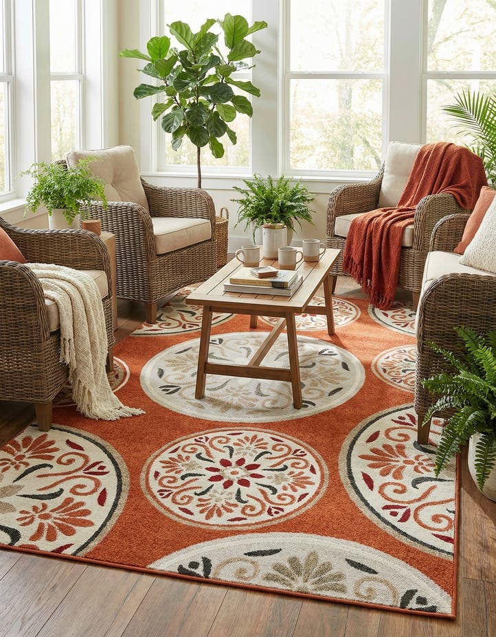 6' x 9' Easy-Clean Modern Indoor / Outdoor...