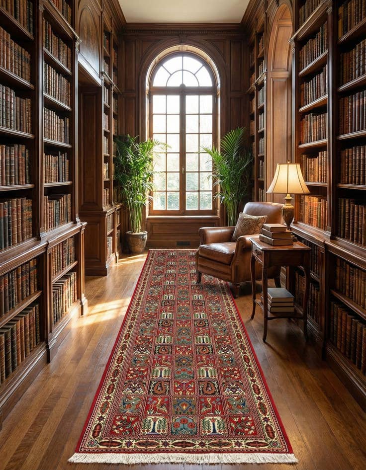 Detail image of  2' 7 x 13' 3  Hand Knotted Qom Persian Runner Rug