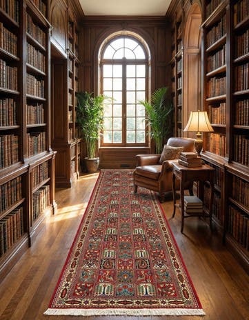 2' 7 x 13' 3 Hand Knotted Qom Persian Runner Rug