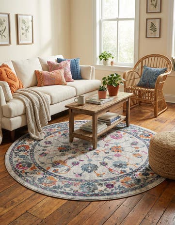 Ivory Budapest Round Rug
