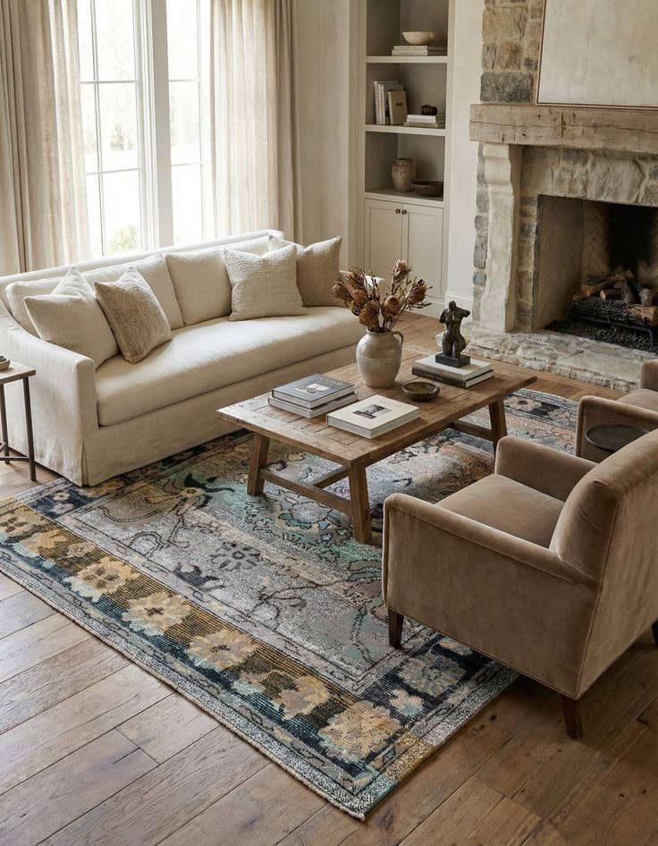 Detail image of 8' x 10' 2  Hand Knotted Oushak Wool Rug