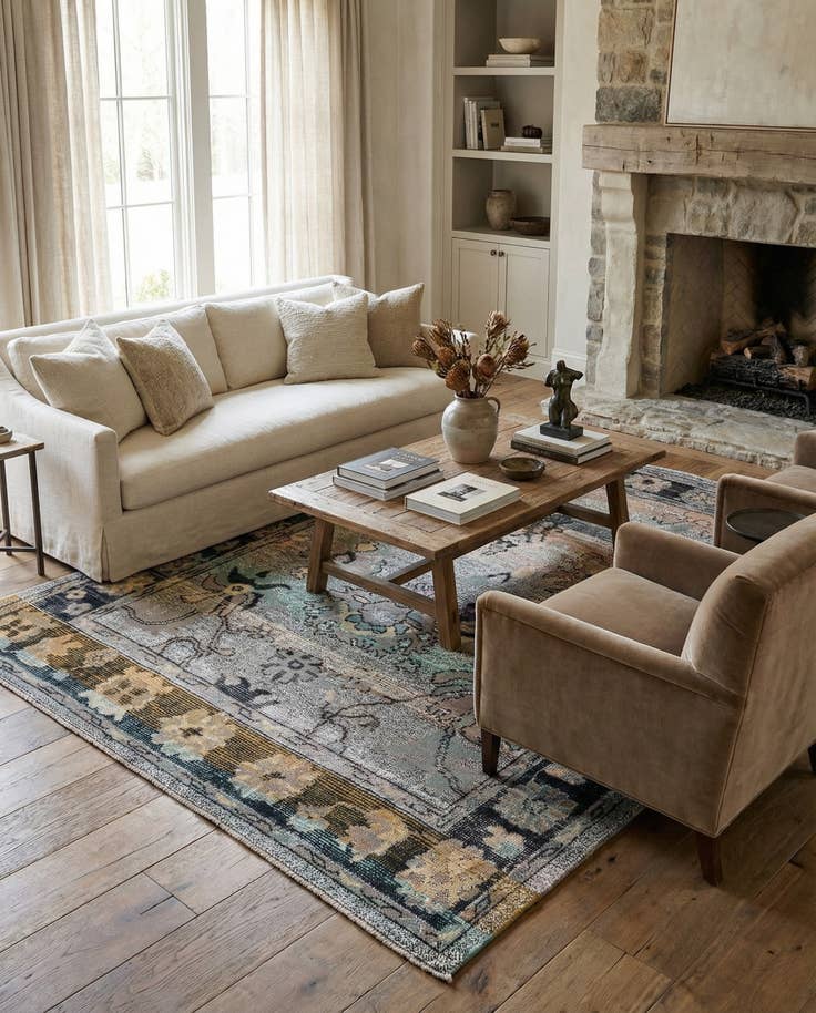 Detail image of 8' x 10' 2 Hand Knotted Oushak Wool Rug