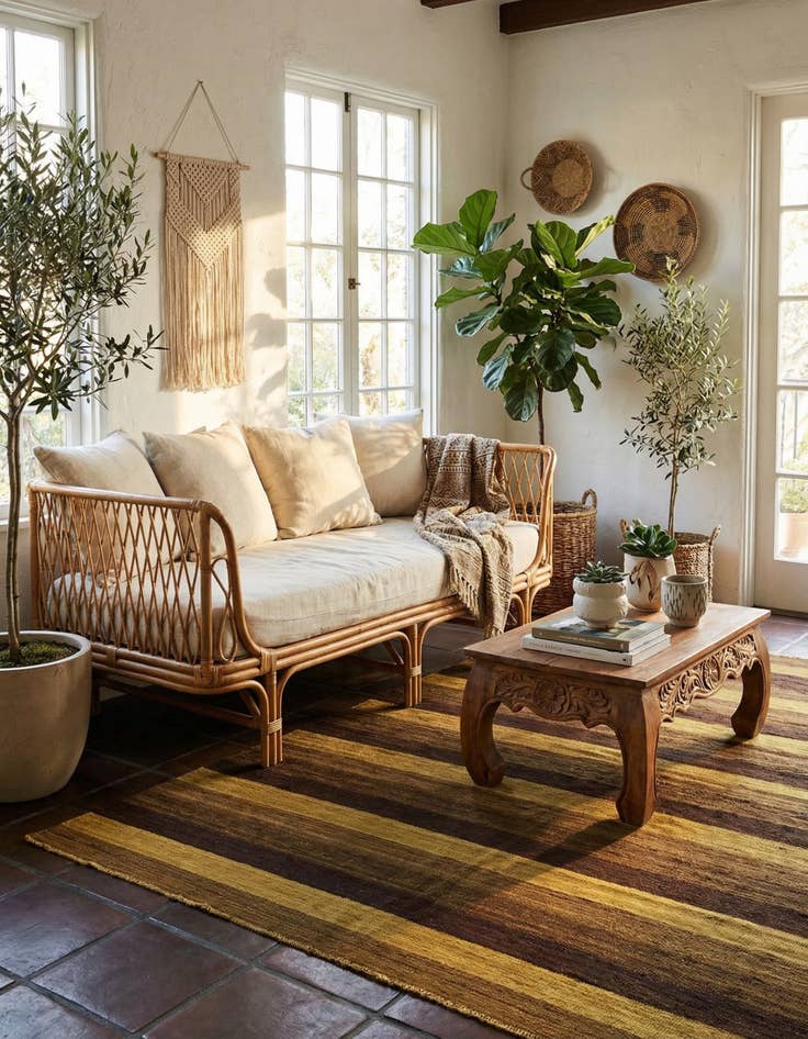 Detail image of 5' 1 x 6' 10  Hand Woven Kilim Afghan Wool Rug