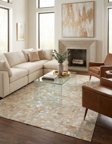 5' 3 x 7' 5 Cowhide Stocks Rug