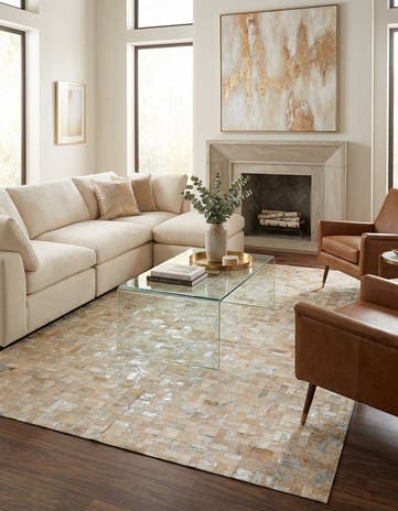 5' 3 x 7' 5 Cowhide Stocks Rug