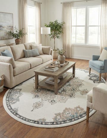 Ivory Parker Oval Rug
