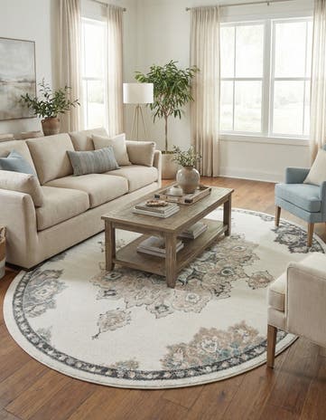 Ivory Parker Oval Rug