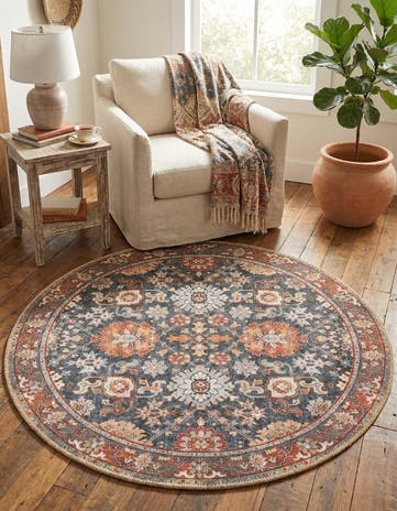 3' 6 x 3' 6 Washable Timeless Round Rug