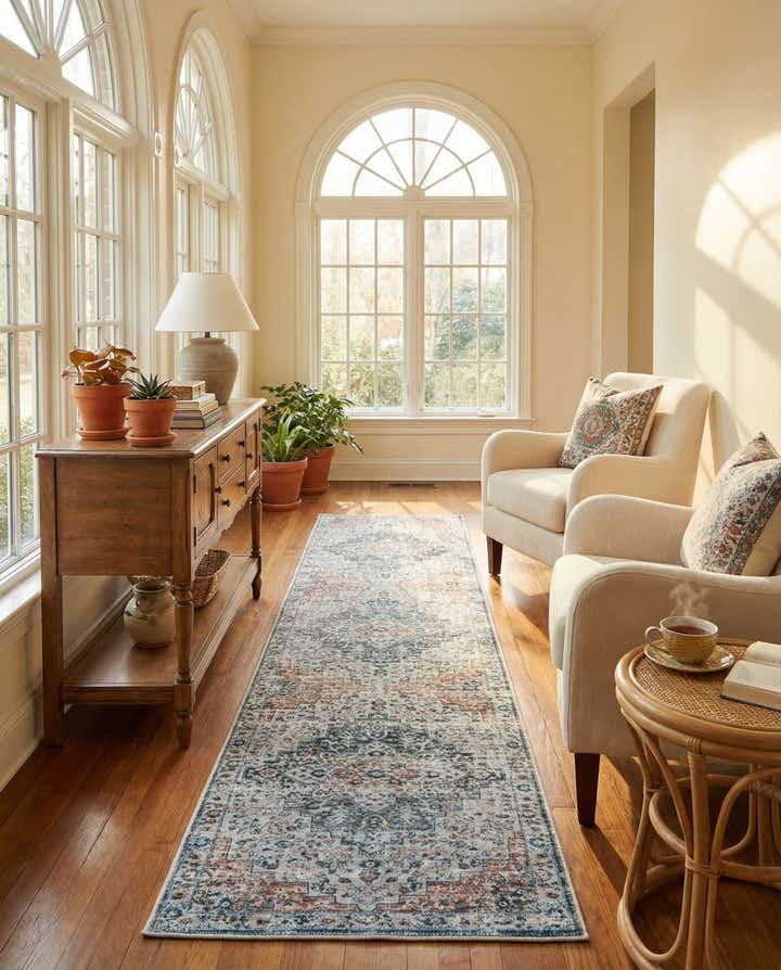 2' 7 x 12' Washable Timeless Runner Rug