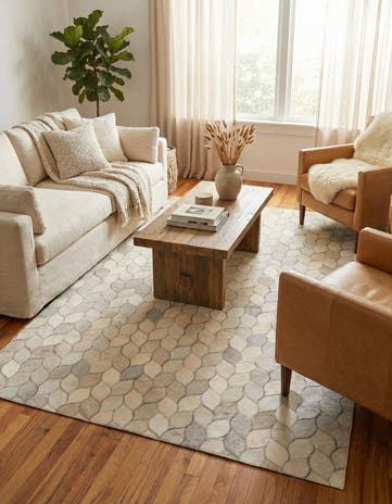 4' 1 x 6' Cowhide Stocks Rug