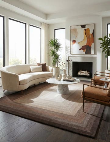 Brown Ombre Wool Rug
