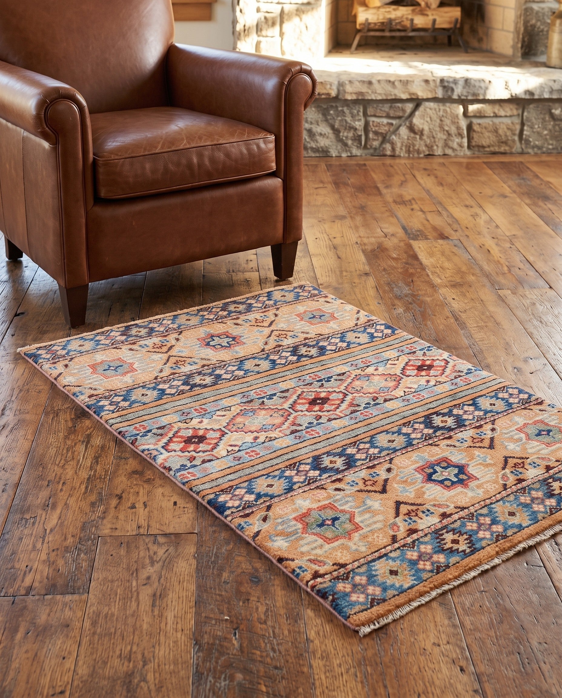 2' 7 x 4' Hand Knotted Kazak Rug