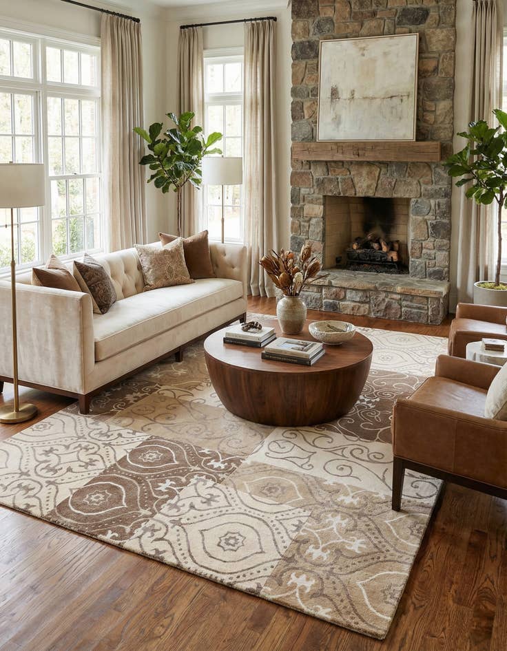 Detail image of  6' 9 x 9' 11  Hand Knotted Darya Wool Rug