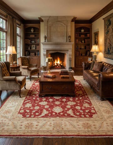 8' 3 x 9' 9 Hand Knotted Peshawar Ziegler Rug