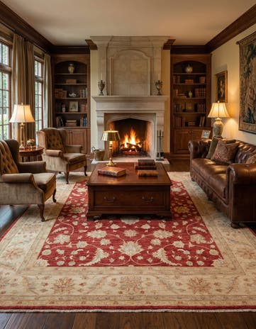 8' 3 x 9' 9 Hand Knotted Peshawar Ziegler Rug