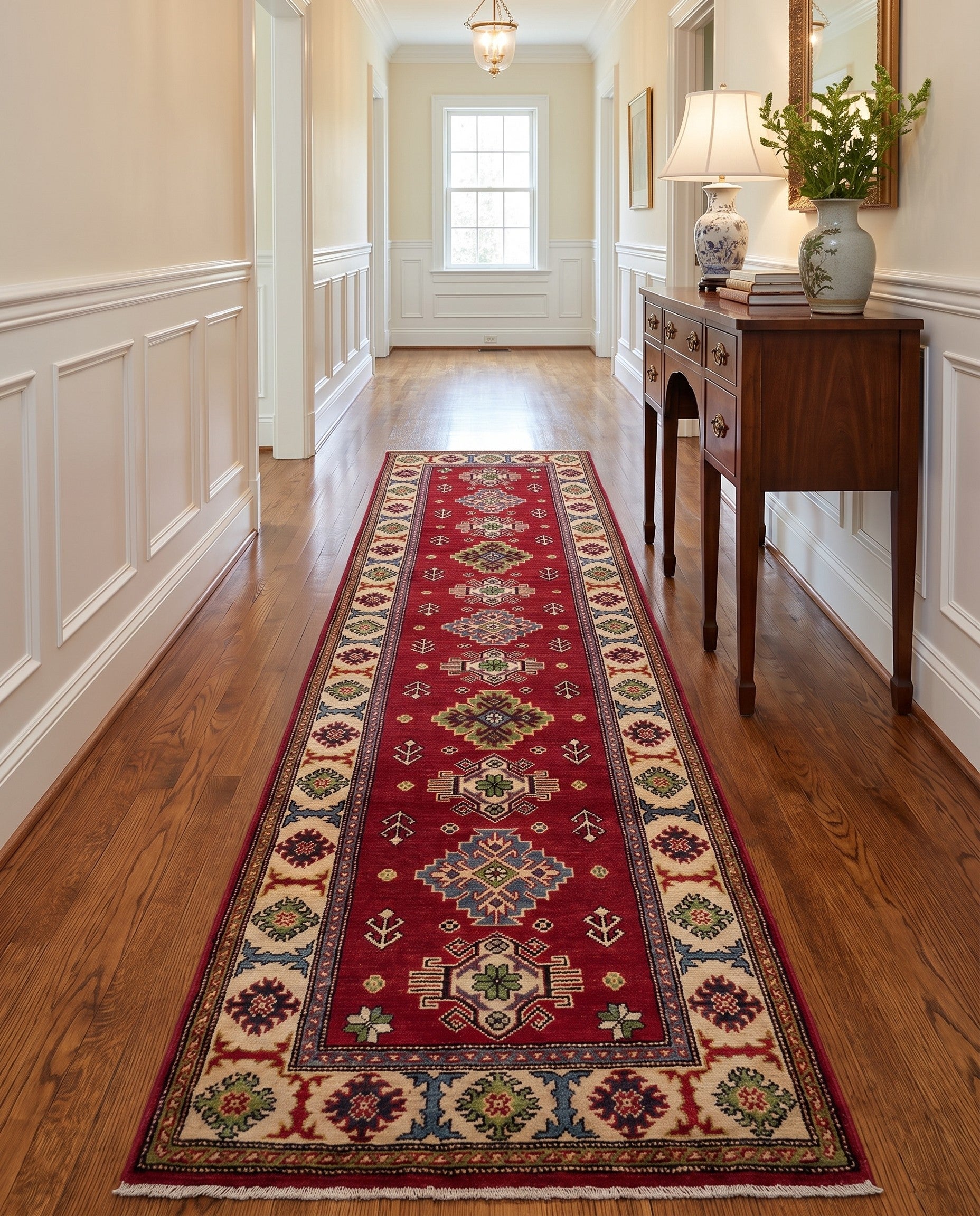 2' 8 x 10' Hand Knotted Kazak Runner Rug