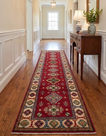 2' 8 x 10' Hand Knotted Kazak Runner Rug