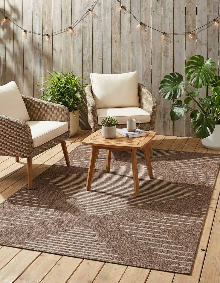 Detail image of 5' 3 x 8'  Washable Modern Indoor / Outdoor Rug