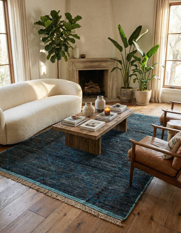 Detail image of 6' 3 x 9' 4  Hand Knotted Moroccan Wool Rug