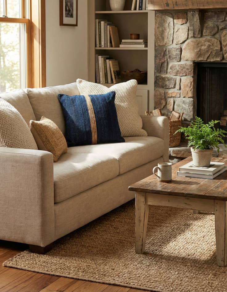 Detail image of  1' 7 x 1' 7  Hand Woven Pillow Wool Square Rug