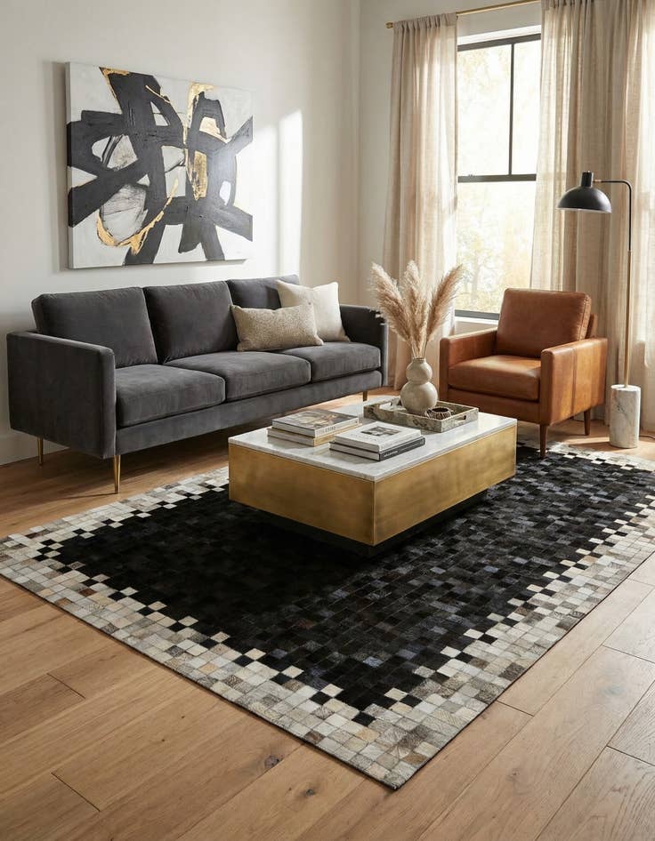 Detail image of 5' x 8' Cowhide - Patchwork Rug