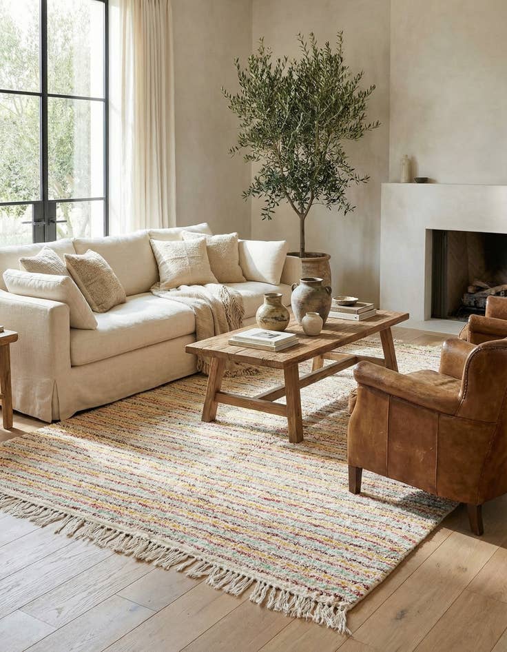 Detail image of  5' 4 x 9' 2  Hand Knotted Moroccan Wool Rug